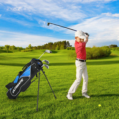 Set of 5 Ultimate 31 Inch Portable Junior Complete Golf Club Set for Kids Age 8+ -BlueÂ 