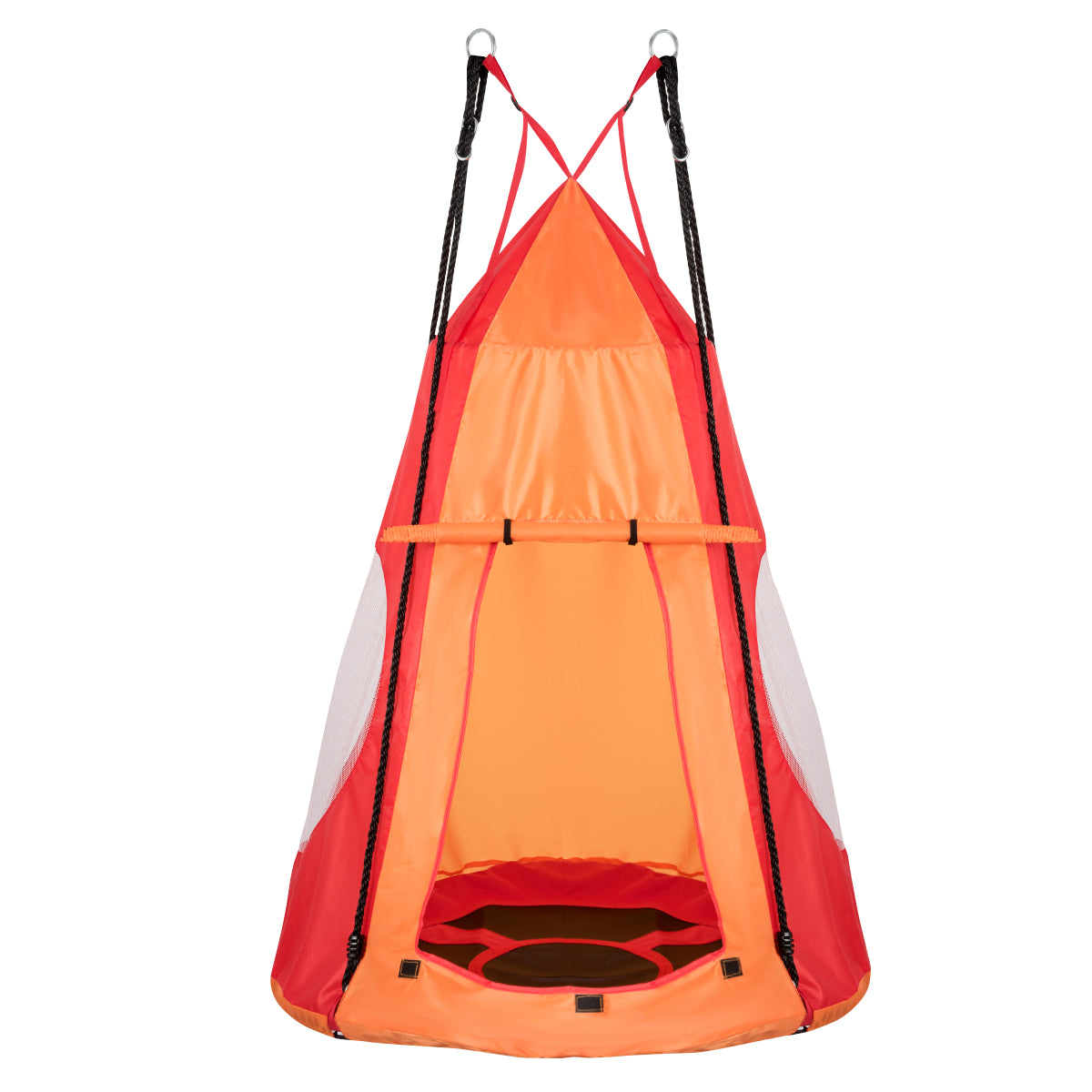 2-in-1 40 Inch Kids Hanging Chair Detachable Swing Tent Set-Orange