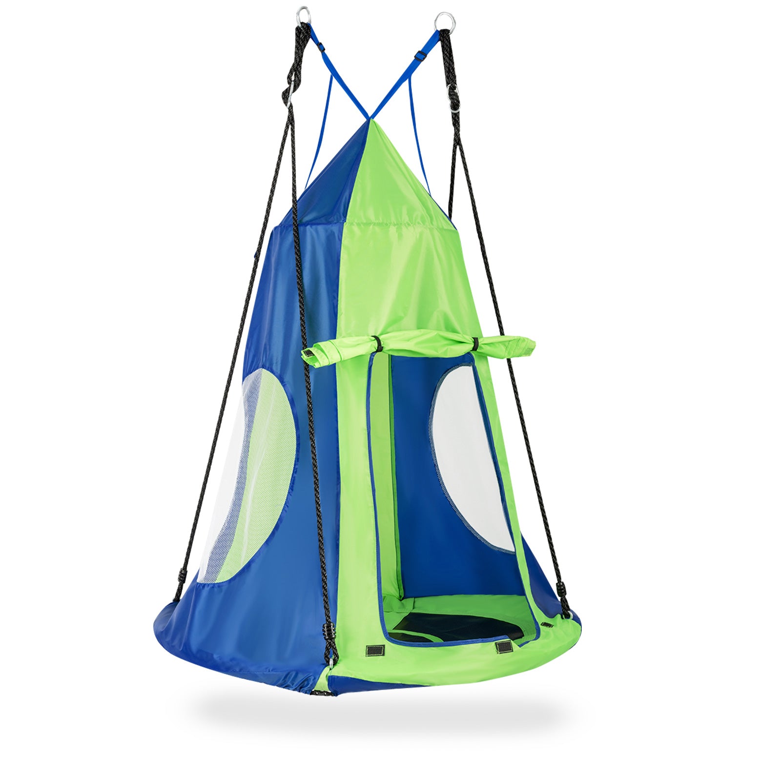 2-in-1 40 Inch Kids Hanging Chair Detachable Swing Tent Set-GreenÂ 