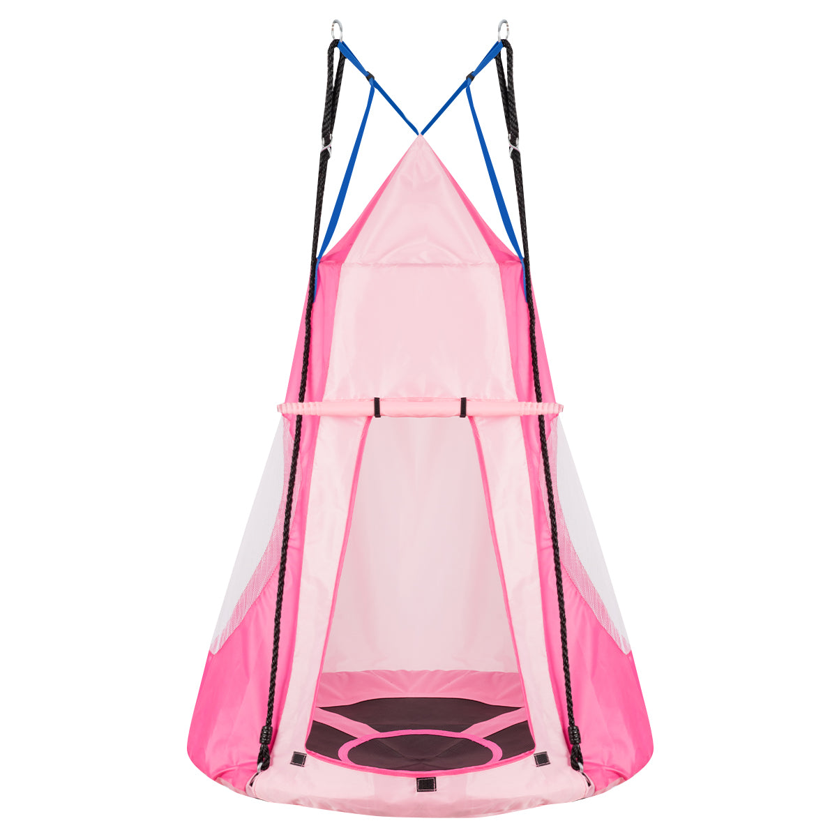 2-in-1 40 Inch Kids Hanging Chair Detachable Swing Tent Set-Pink