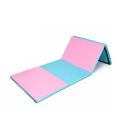 8 x 4 Feet Folding Gymnastics Tumbling Mat-Blue&PinkÂ 