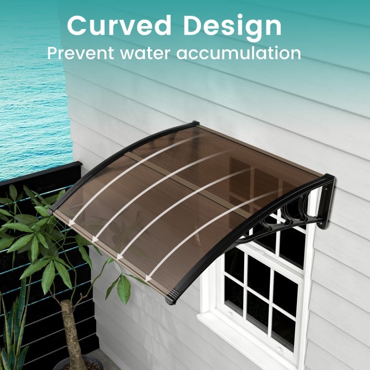 Outdoor Front Door Patio Overhang Awning for Sunlight Rain Snow Wind Protection-48 x 40 Inch