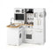 Wooden Kid's Corner Kitchen Playset with Stove for Toddlers-Natural & White