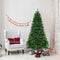 6/7/8 Feet Hinged Christmas Tree with PVC Branch Tips Warm White LED Lights-8 ft
