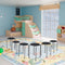 Set of 6 Portable Plastic Stack Stools -Gray