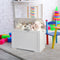 Toy Box Wooden Toy Organizer with Flip-Top Lid-White
