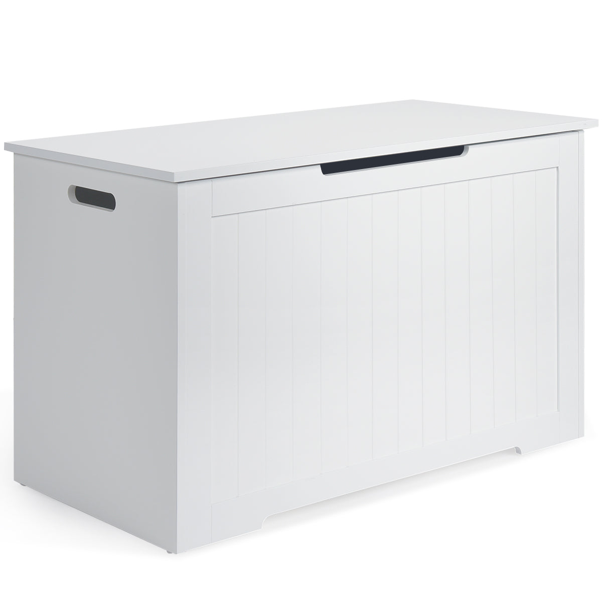 Toy Box Wooden Toy Organizer with Flip-Top Lid-WhiteÂ 