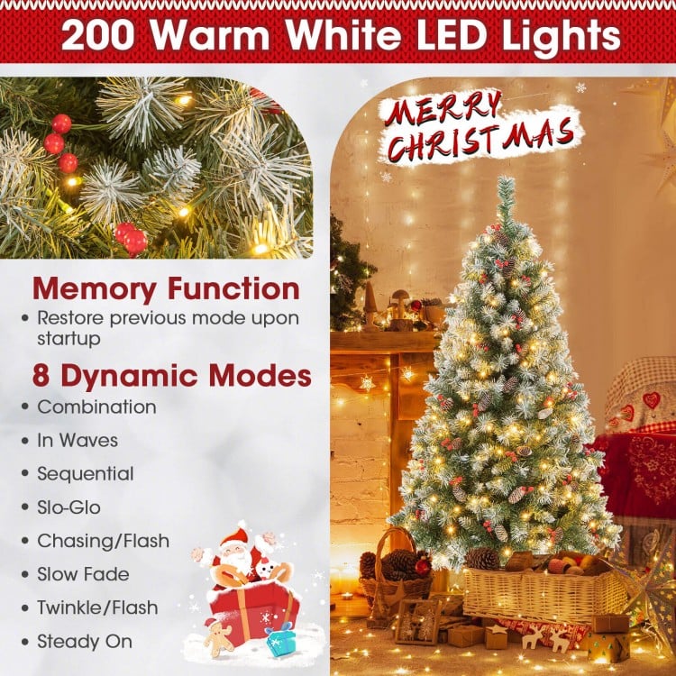 Hinged Christmas Tree with PVC Branch Tips and Warm White LED Lights