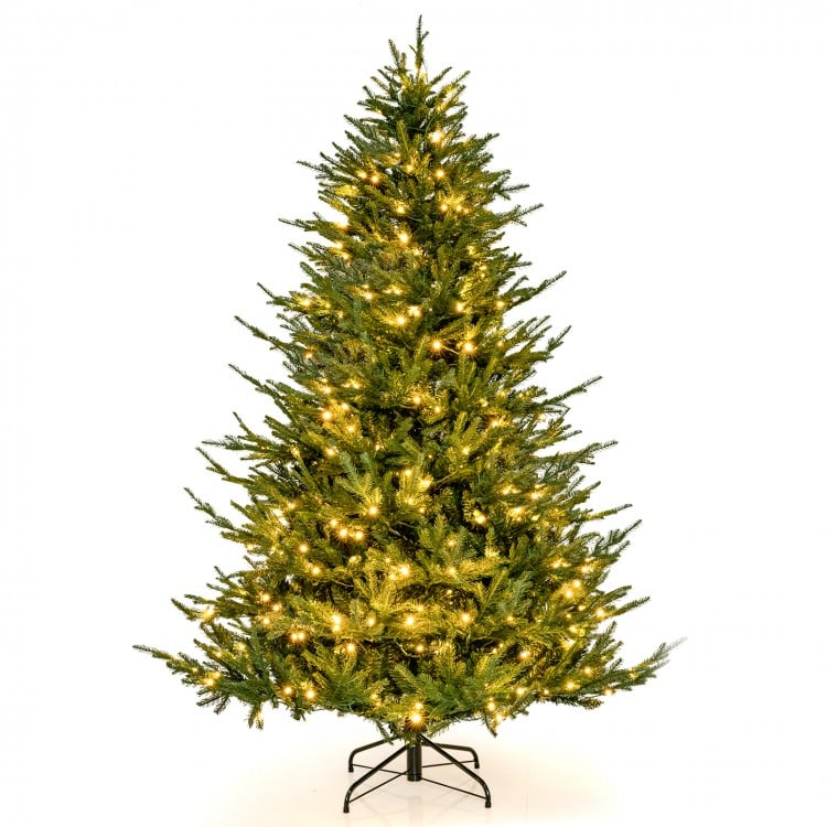 6 Feet Pre-lit Christmas Tree with 280 Warm White LED Lights and 8 Lighting Modes