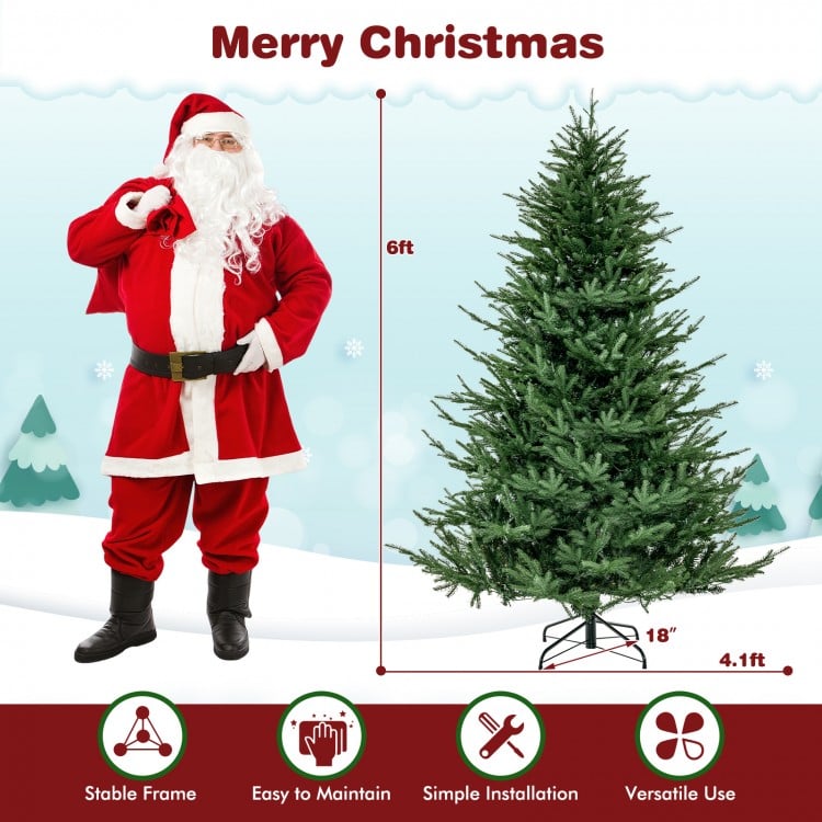 6 Feet Pre-lit Christmas Tree with 280 Warm White LED Lights and 8 Lighting Modes