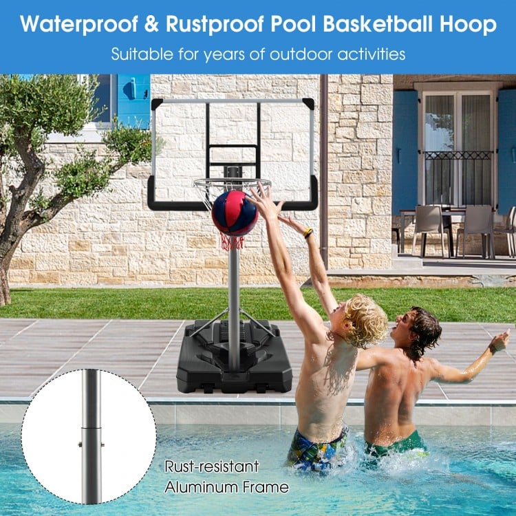 Basketball Hoop with 5.4-6.6FT Adjustable Height and 50 Inch Backboard-Black