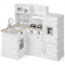 Kids Kitchen Playset Conor Kitchen Toy with Realistic Microwave and Oven Stove-Black & White