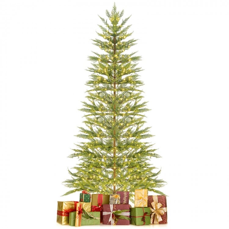 7.5 Feet Artificial Cypress Christmas Tree Pre-lit Hinged