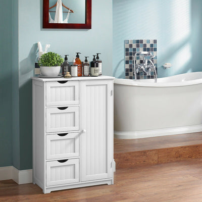 Standing Indoor Wooden Cabinet with 4 Drawers-WhiteÂ 