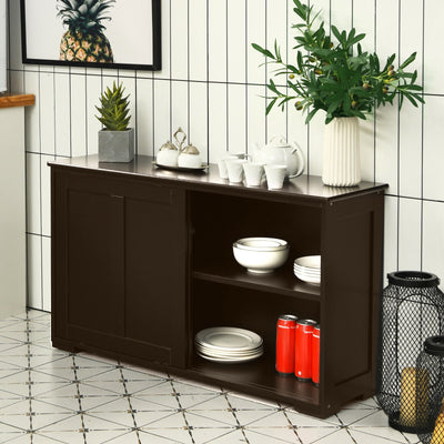 Kitchen Storage Cabinet with Wood Sliding DoorÂ 
