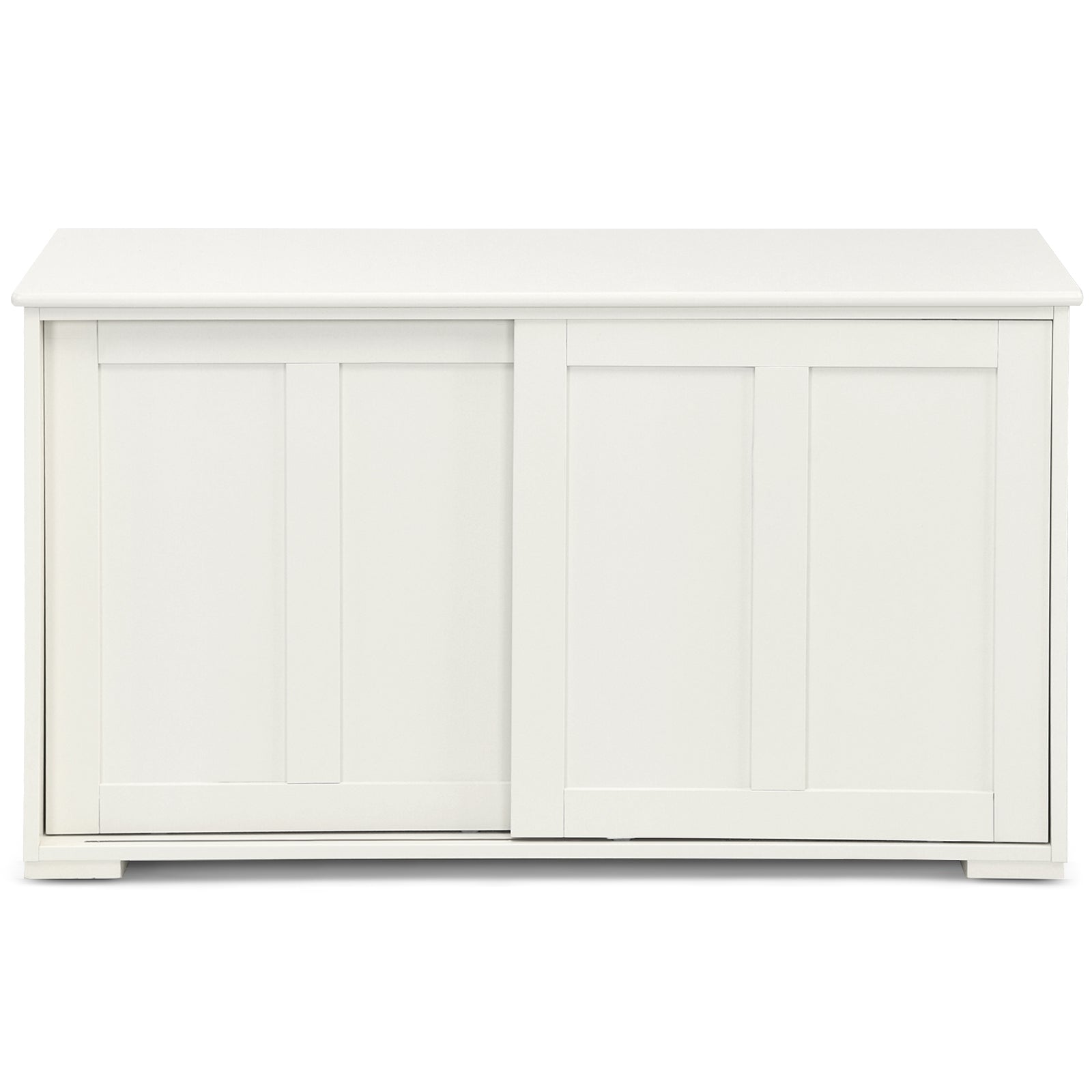 Kitchen Storage Cupboard Cabinet with Sliding Door-Antique White