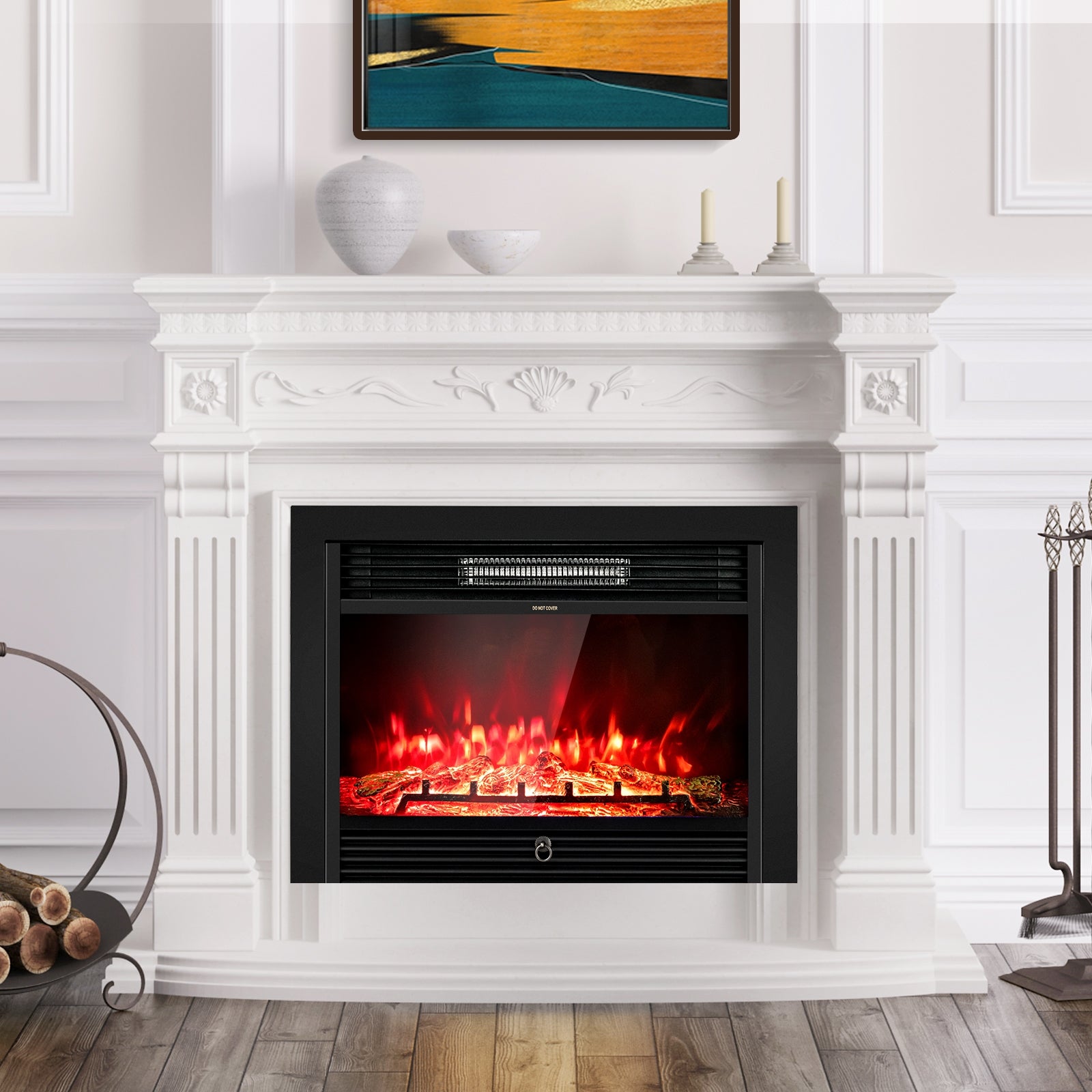 28.5 Inch Electric Fireplace Recessed with 3 Flame Colors