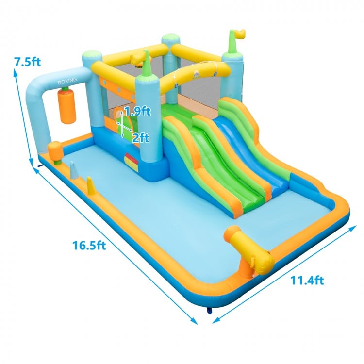 Giant Inflatable Water Slide for Backyard Kids Aged 3-10 Years with 735W Blower