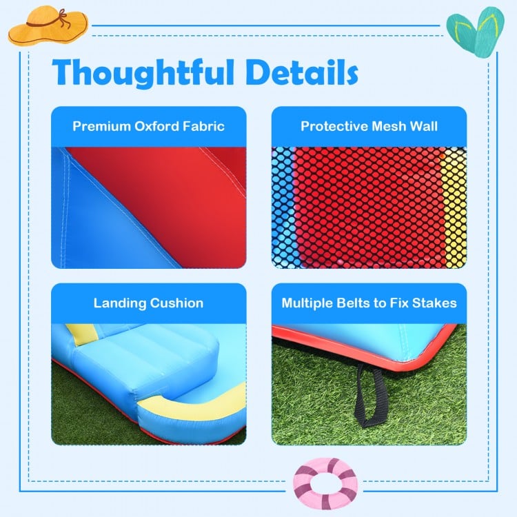 Inflatable Water Slide Bounce House with Water Cannon with 680W Blower