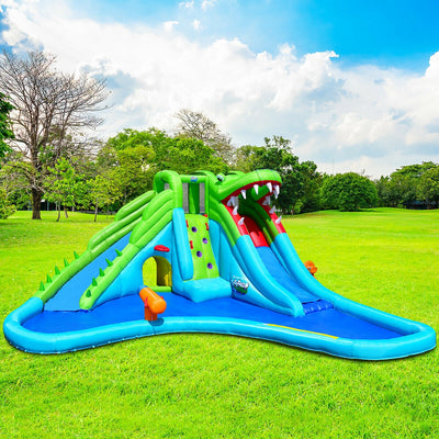 Inflatable Crocodile Water Slide Climbing Wall Bounce HouseÂ 