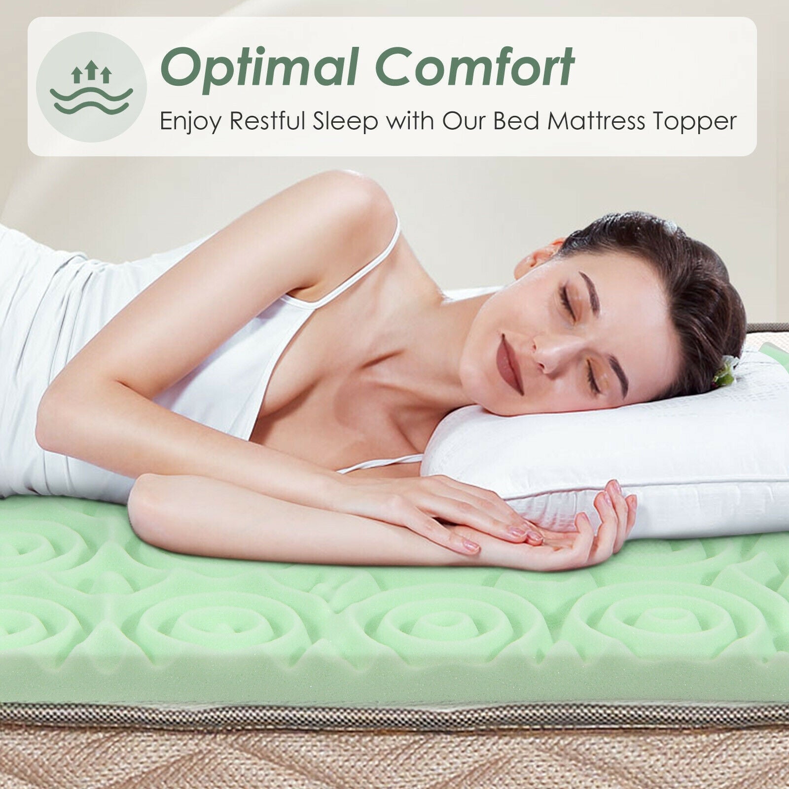 3 Inch Comfortable Mattress Topper Cooling Air Foam-Twin Size