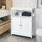 Wood Freestanding Bathroom Storage Cabinet with Double Shutter Door-White