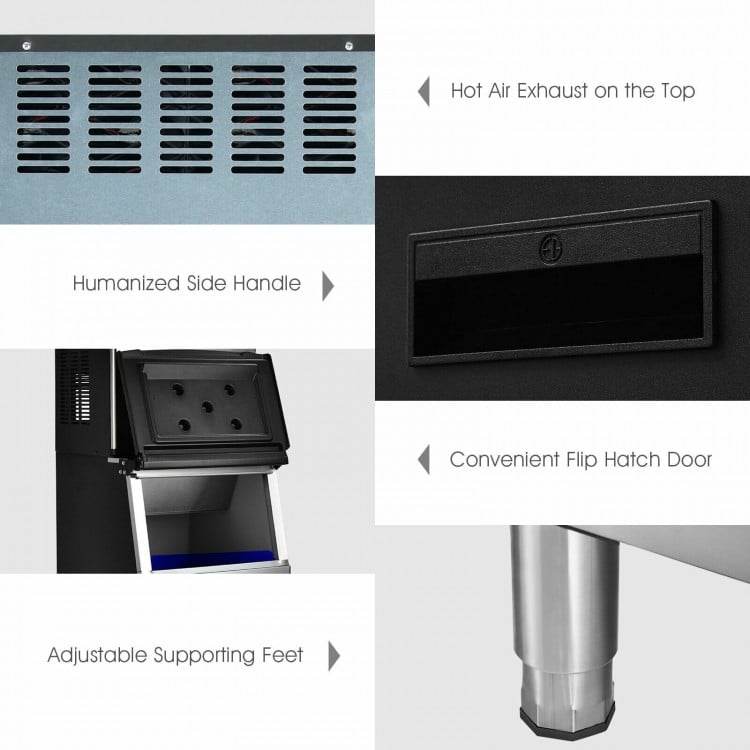 353LBS/24H Split Commercial Ice Maker with 198 LBS Storage Bin