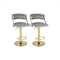 Swivel Barstool with Woven Back Set of 2 for Kitchen Island Cafe-Gray