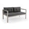 Contemporary 2-Person Sofa Chair with WPC Armrests for Balcony Backyard Porch