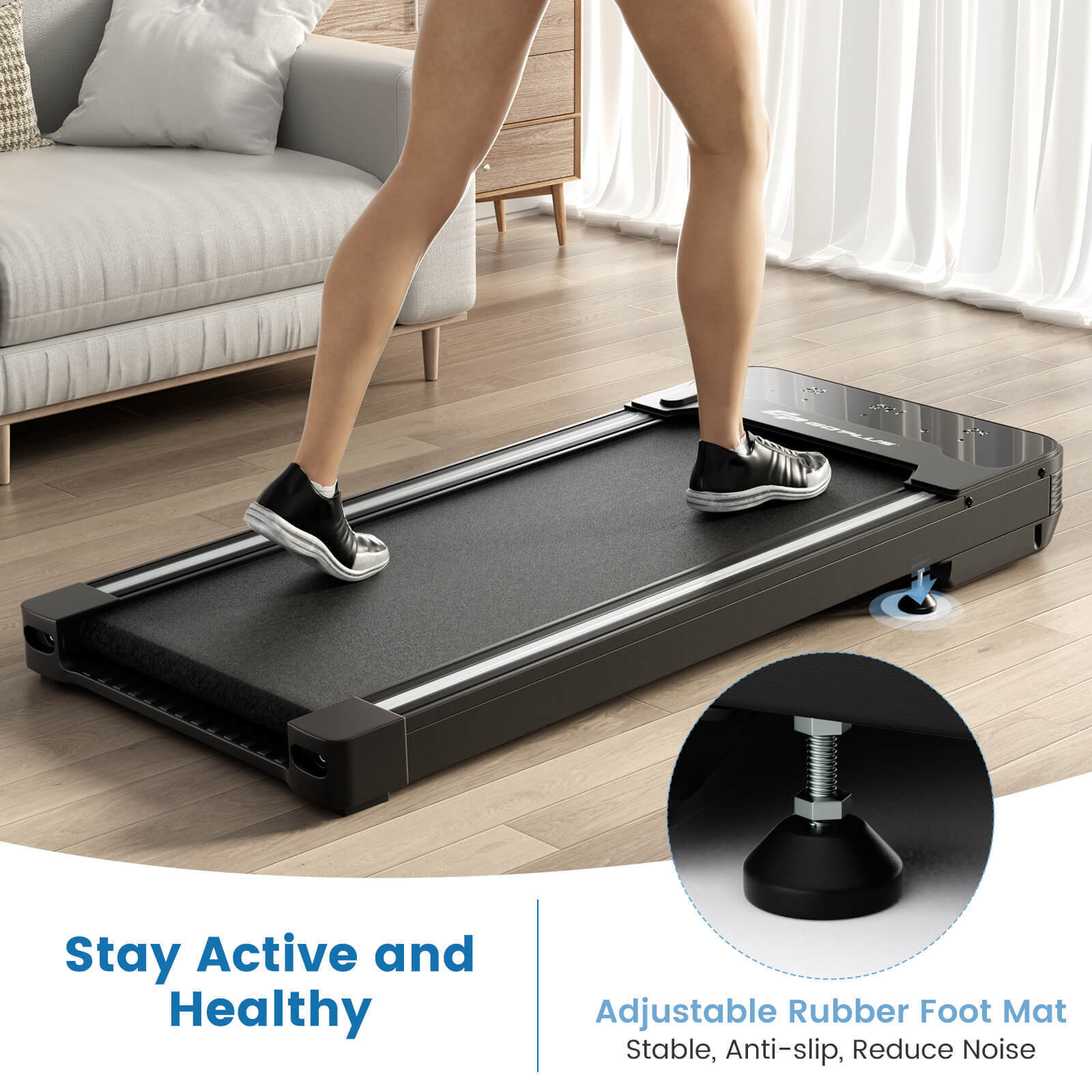 Under Desk Walking Pad Treadmill with Touchable LED DisplayÂ 