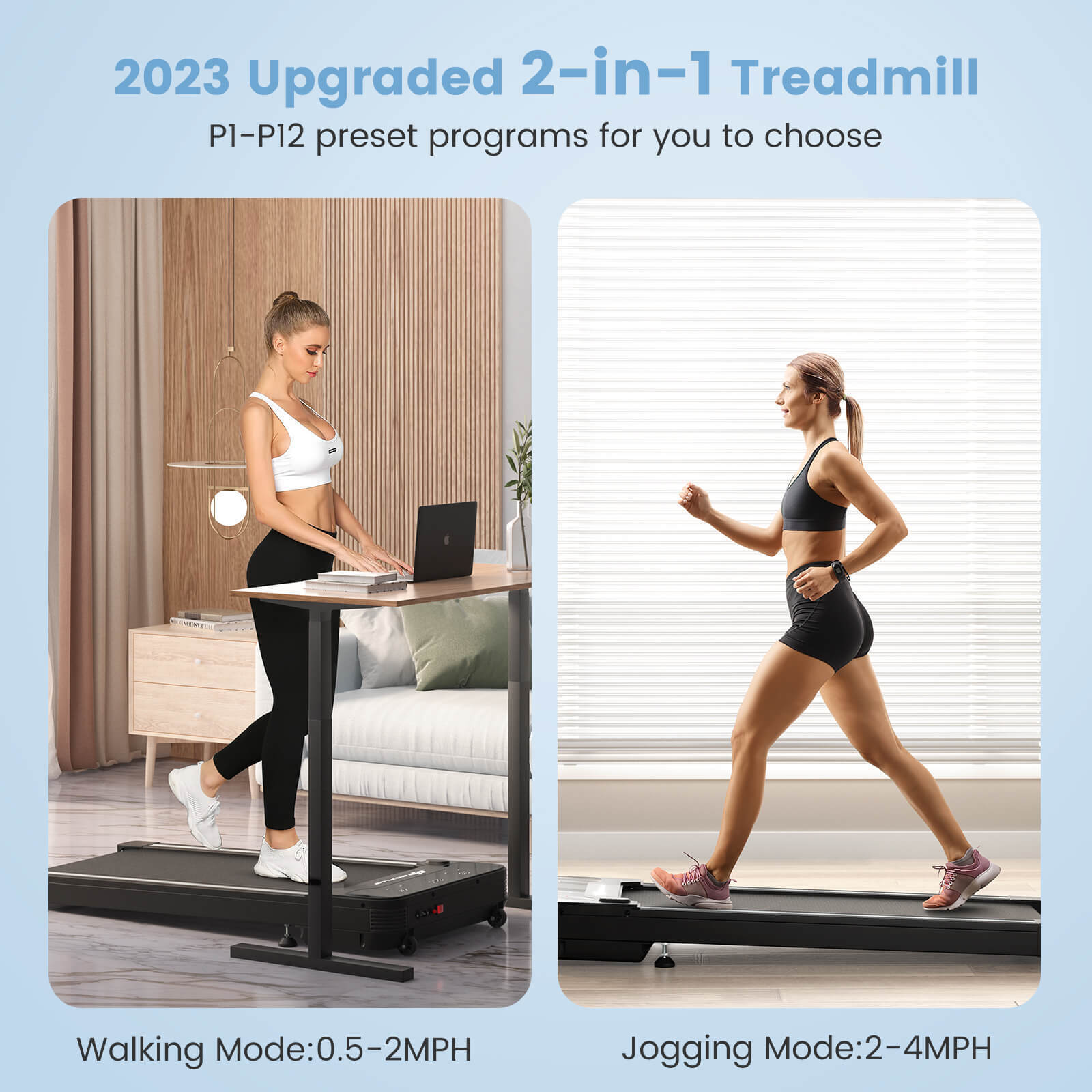 Under Desk Walking Pad Treadmill with Touchable LED DisplayÂ 