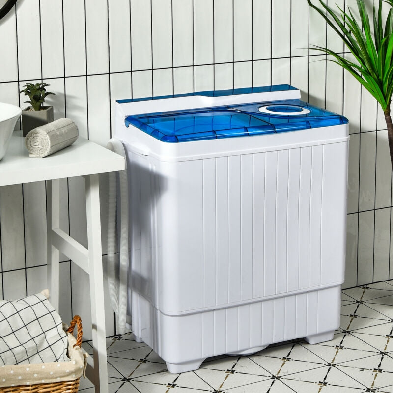 26 Pound Portable Semi-automatic Washing Machine with Built-in Drain Pump-BlueÂ 