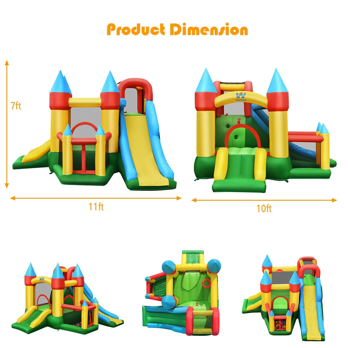 Kids Inflatable Dual Slide Jumping Castle with 780W Blower