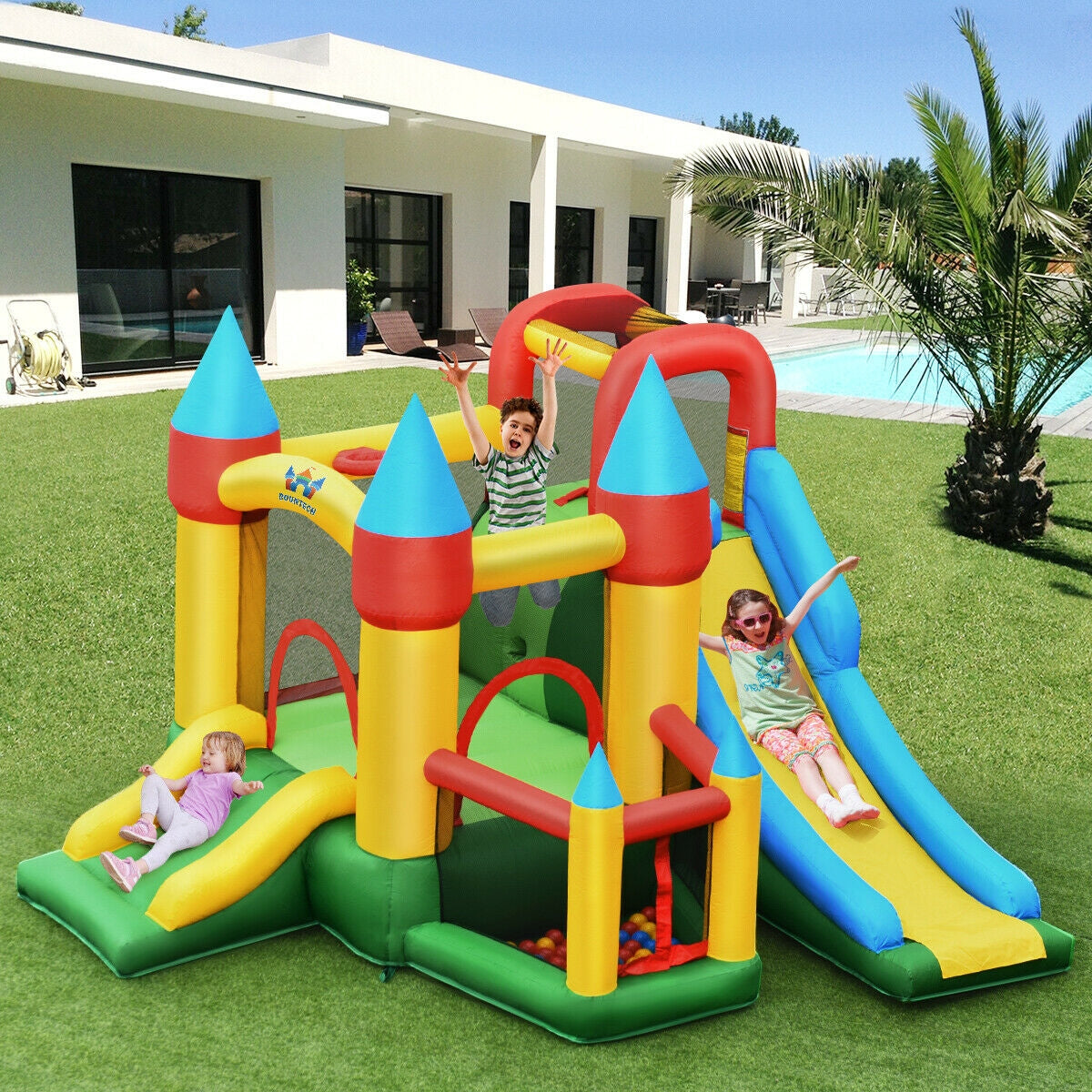 Kids Inflatable Dual Slide Jumping Castle with 780W Blower 