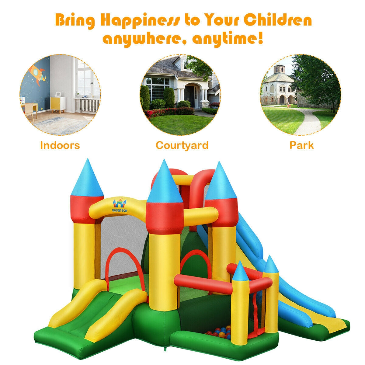 Kids Inflatable Dual Slide Jumping Castle with 780W Blower