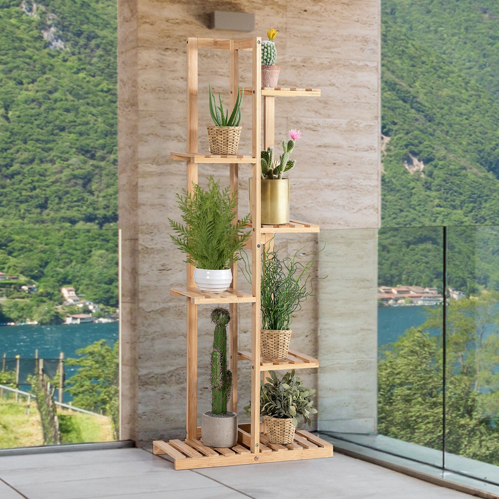 6 Tier 7 Potted Plant Stand Rack for Patio Yard