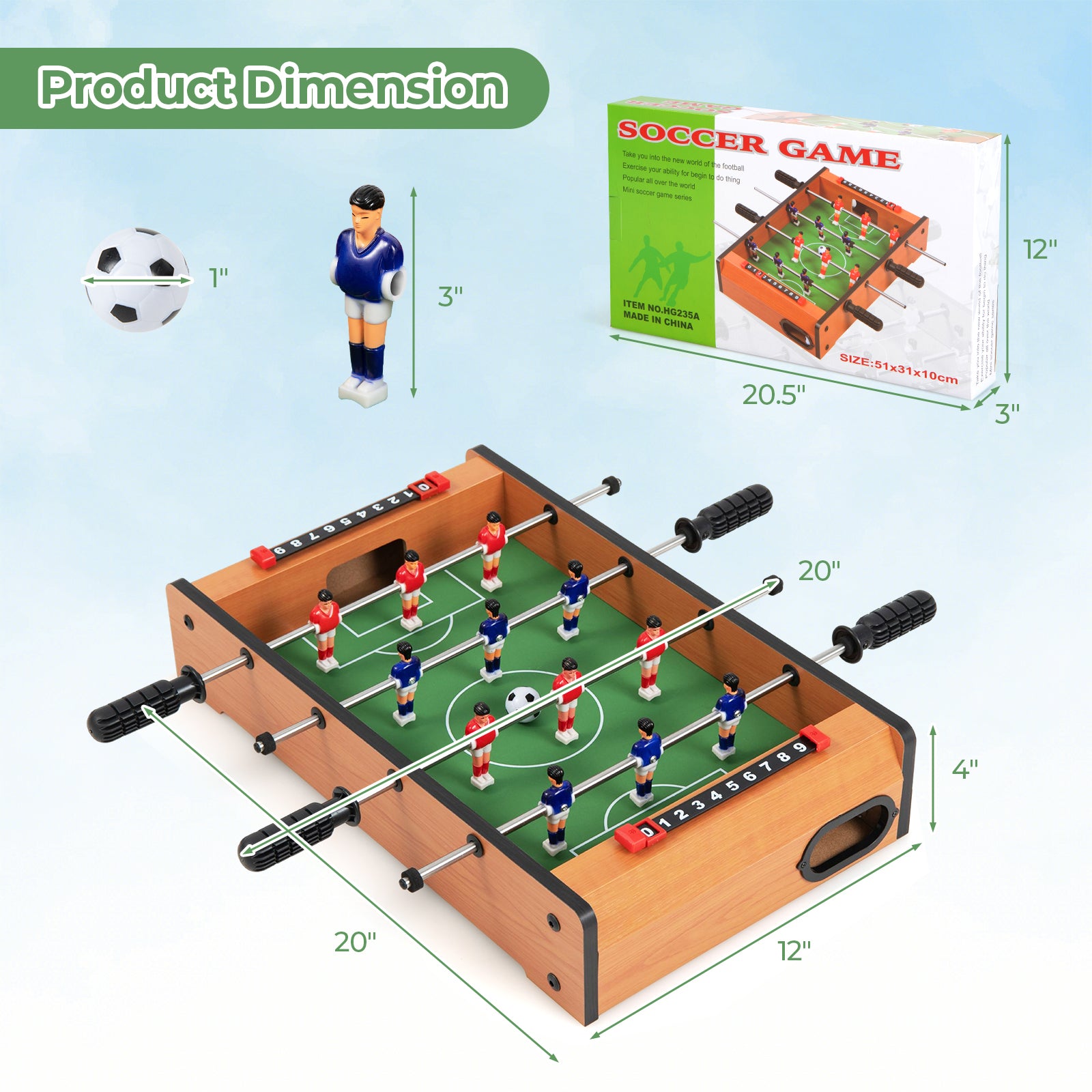 20 Inch Indoor Competition Game Soccer TableÂ 