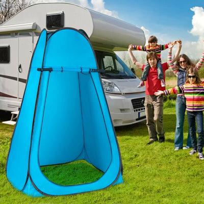 Portable Pop Up Privacy Shower Toilet Changing Room Camping Hiking Tent-BlueÂ 