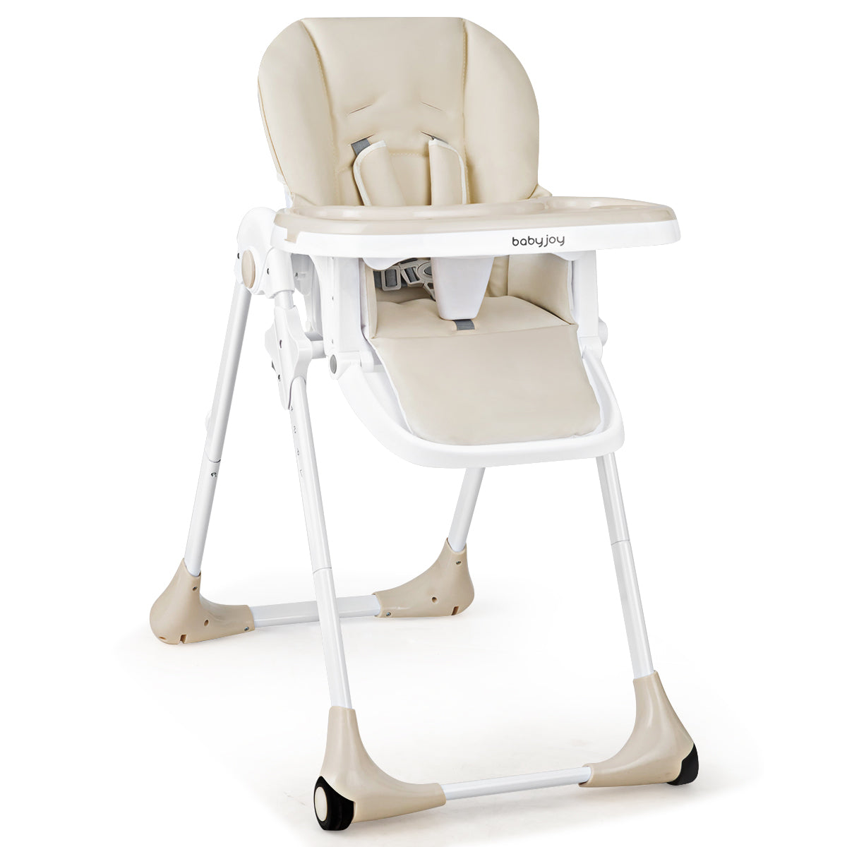 Baby Convertible High Chair with Wheels-Beige 