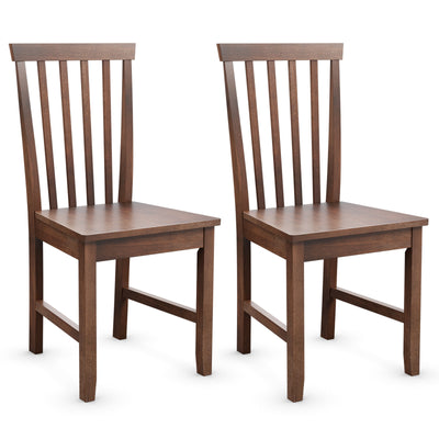 Set of 2 Dining Chairs with Solid Wooden Legs 