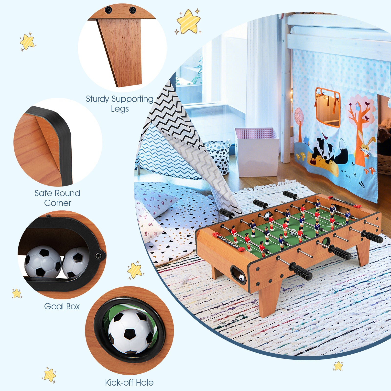 27 Inch Indoor Competition Game Foosball Table with LegsÂ 