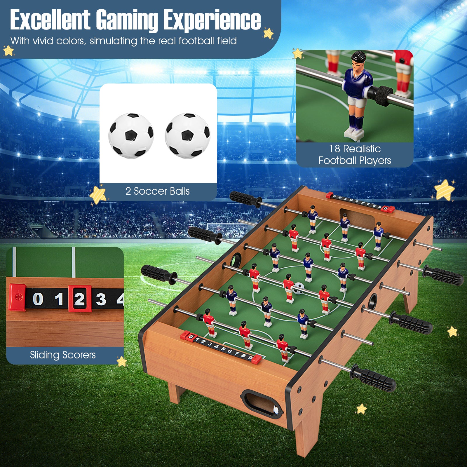 27 Inch Indoor Competition Game Foosball Table with LegsÂ 
