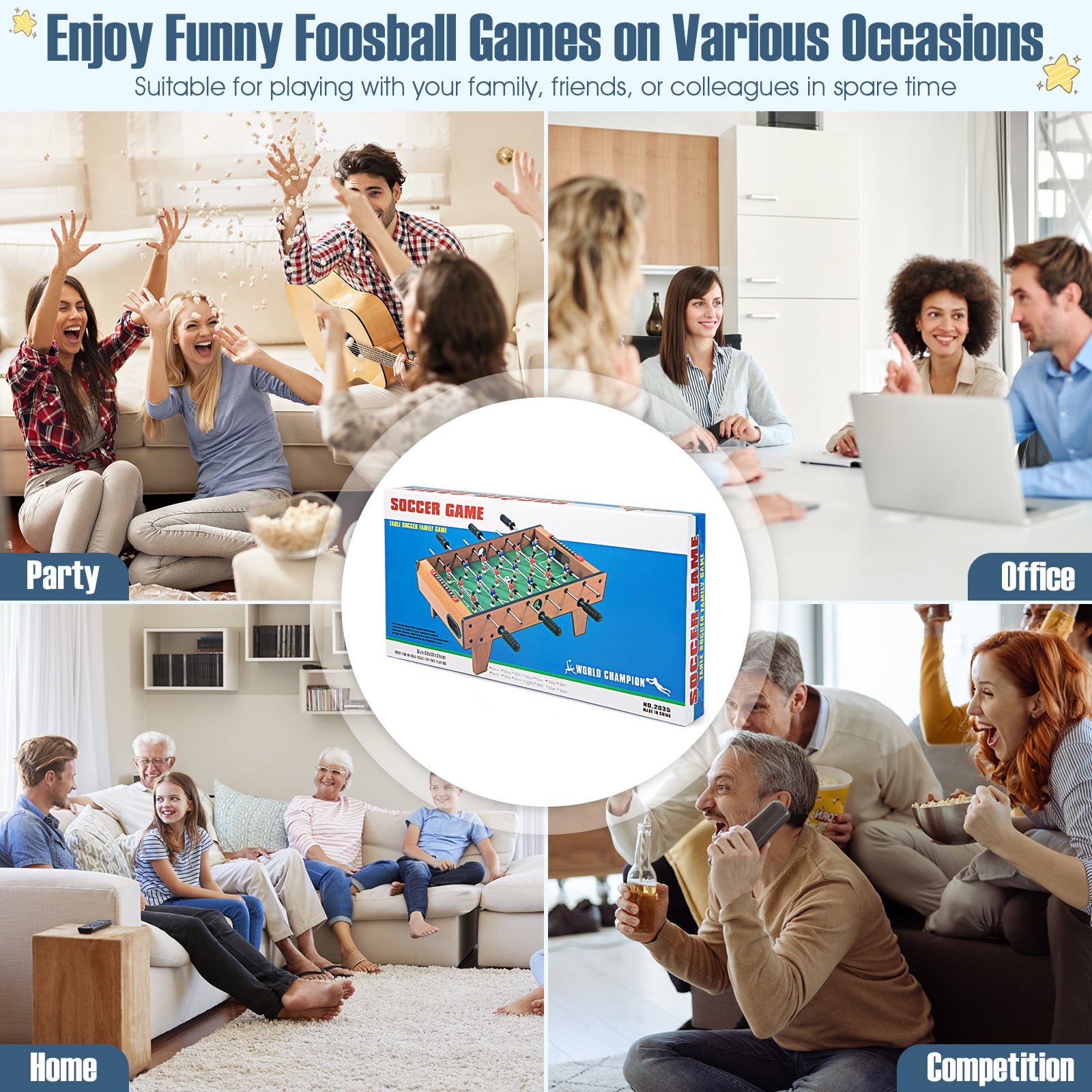 27 Inch Indoor Competition Game Foosball Table with LegsÂ 