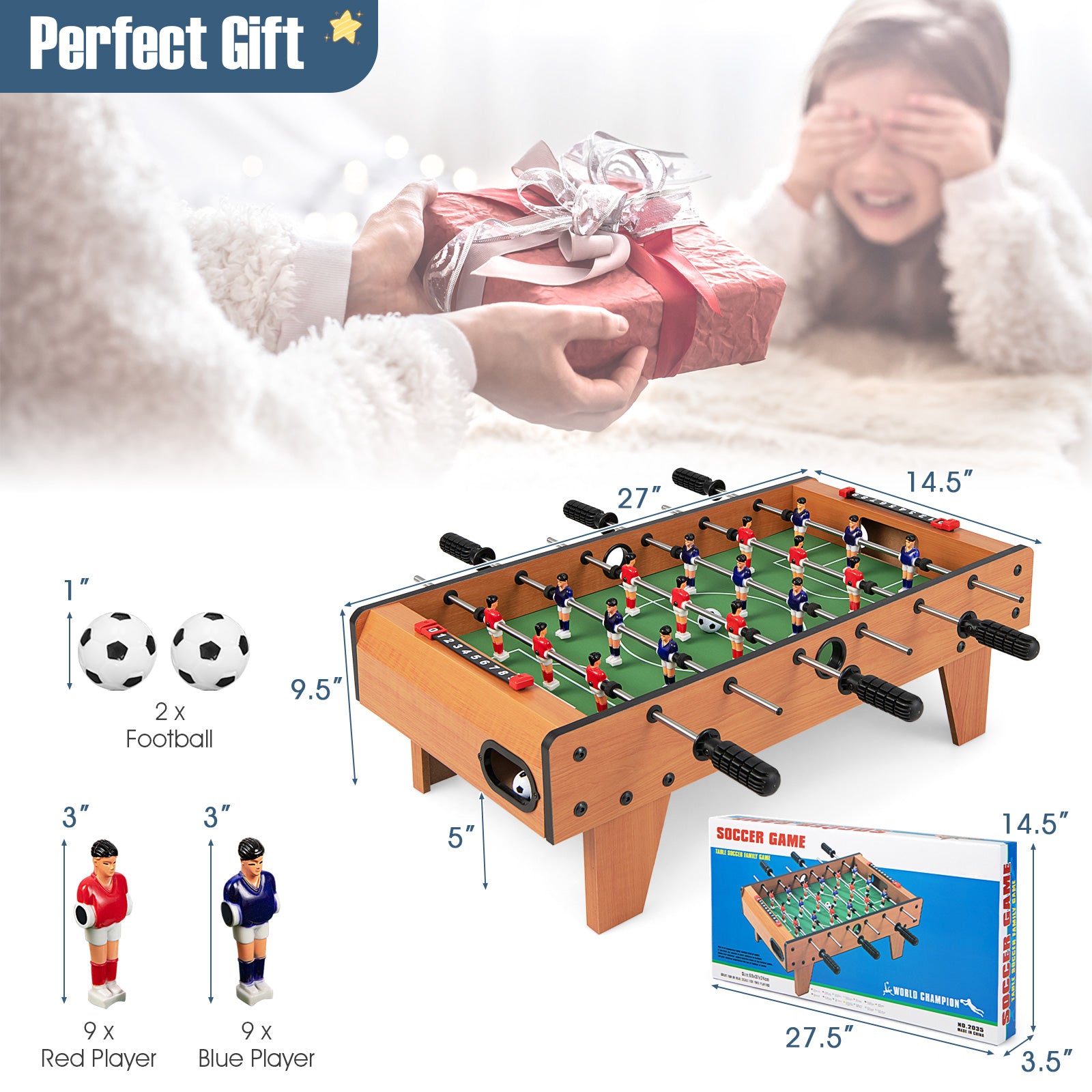 27 Inch Indoor Competition Game Foosball Table with LegsÂ 