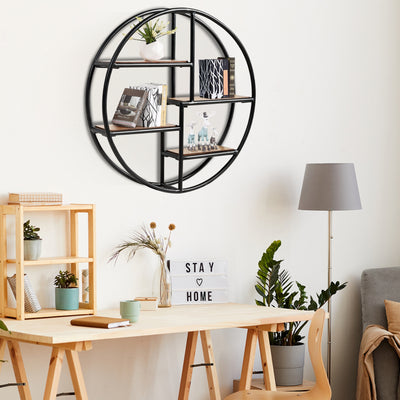 Hanging Storage Shelf Circular Wall-Mounted 4-Tier Rack 