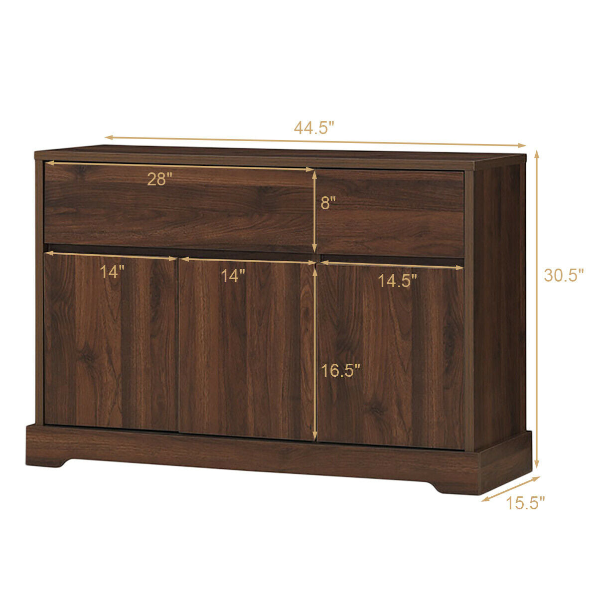 Storage Buffet Sideboard with 2 Drawers and 2 Cabinets