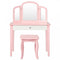 Kids Princess Make Up Dressing Table with Tri-folding Mirror and Chair-White