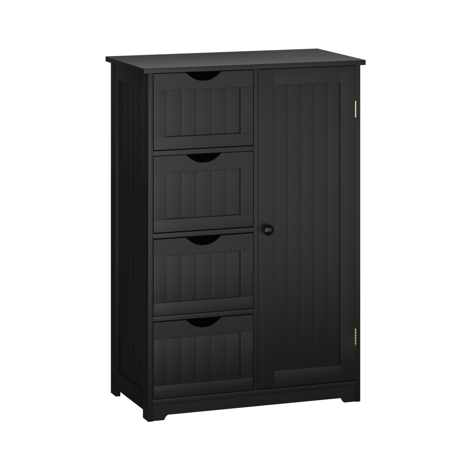 Standing Indoor Wooden Cabinet with 4 Drawers-Black