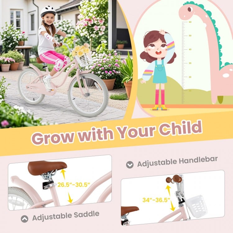 20 Inch Kids Bike with Kickstand for Boys Girls