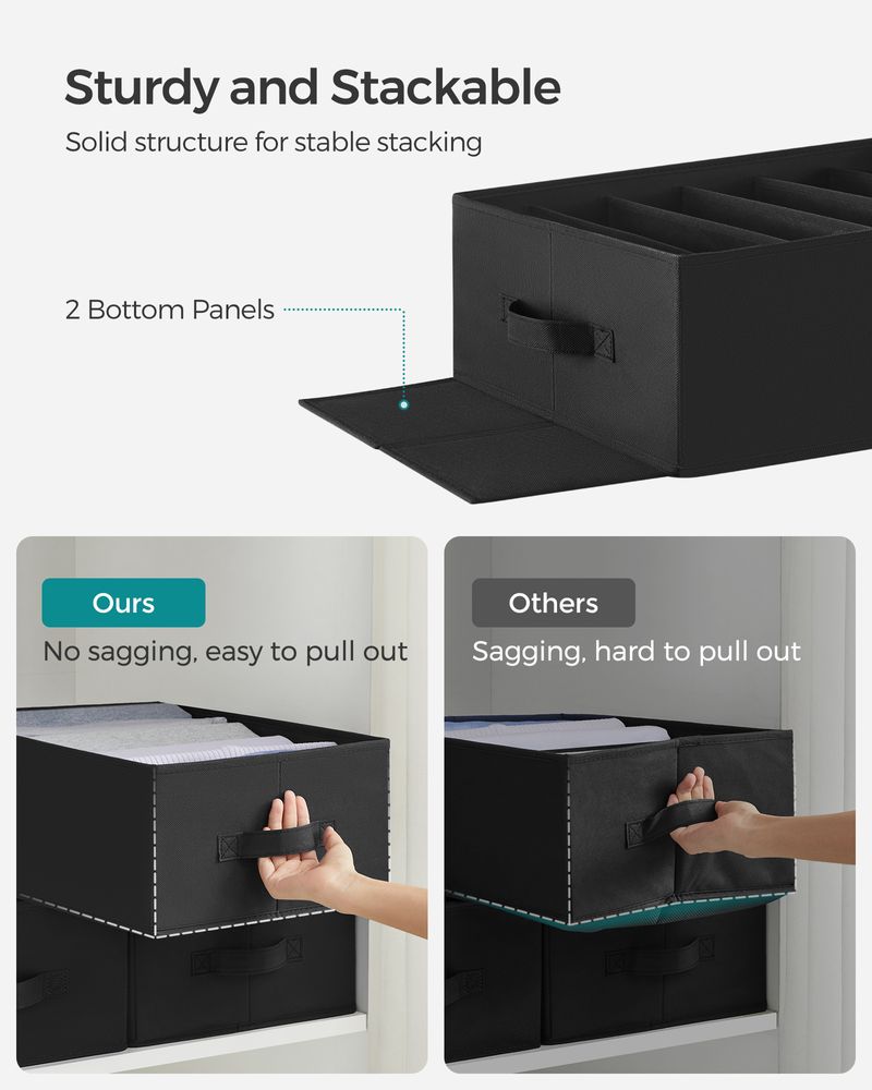 SONGMICS Wardrobe Clothes Organizer with 6 Grids 